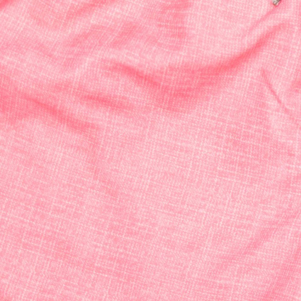 Kid's Linen Printed Solid Mesh Swim Trunk - Coral